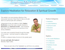 Tablet Screenshot of exploremeditation.com